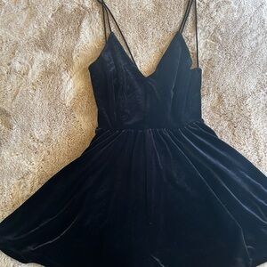 Silence + Noise Velvet Black Romper